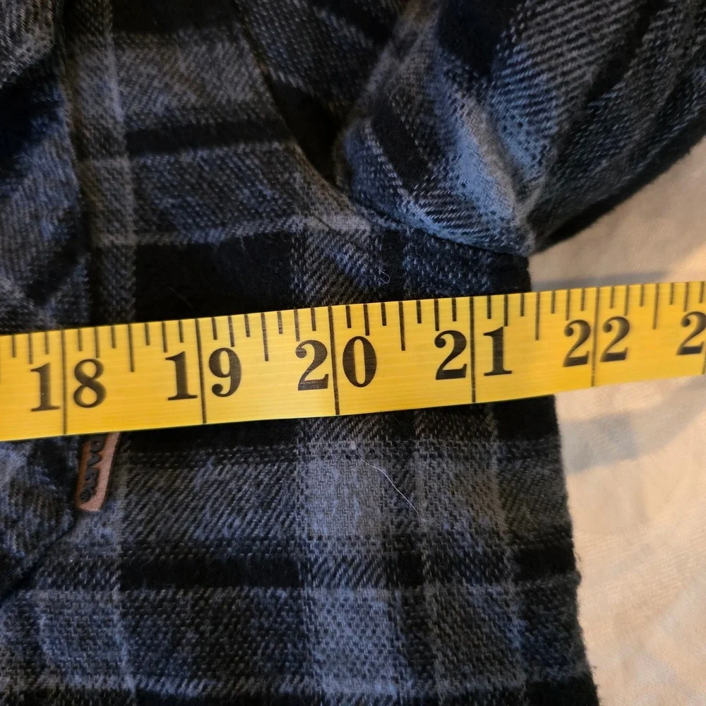 Legendary Outfitters Mens Plaid Hooded Flannel Shirt Jacket Grey‎ Black Small